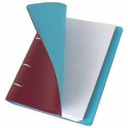 BRAUBERG / Notebook on rings A5 (180x220 mm), 120 sheets, textured leather, "Fusion", brown / blue / 2 pcs.