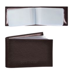 BEFLER / Porte-cartes de visite "Grade" pour 40 cartes de visite, cuir véritable, gaufrage, marron