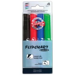 Pennarelli per lavagna a fogli mobili KOH-I-NOOR, SET 4 PEZZI, ANTI-IMPATTO, ASSORTITI, punta tonda, 2,5 mm