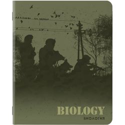 BRAUBERG / MILITARY notebook 48 sheets, SoftTouch, 70g / m, BIOLOGY, cage, tip / 10 pcs.