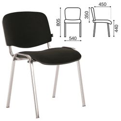 BRABIX "Iso CF-001" staff and visitors chair, chrome frame, black fabric