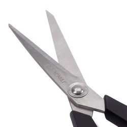 Scissors AVISMA "Soft Grip", 140 mm rubber inserts, black-red, 3-sided sharpening