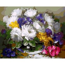 Опт-картина / Tranh theo số 40x50 Bó hoa nhiều màu