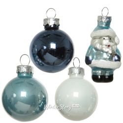 Kaemingk / Set di decorazioni per l'albero di Natale in vetro Polar Night: Babbo Natale 3-5 cm, 9 pz, ciondolo