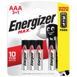 ENERGIZER / Batteries Max PROMO 3 + 1 AAA (LR03, 24A) alkaline little fingers, SET 4 pcs. in blister