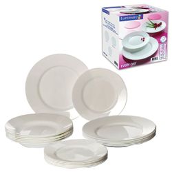 LUMINARC / Everyday table set, white glass, 18 pieces