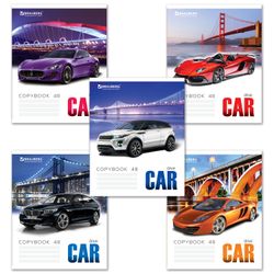 BRAUBERG / Notebook A5, 48 sh., ECO, cage, cardboard cover, COOL CARS 2/10 pcs.