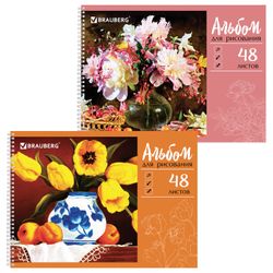 BRAUBERG / Zeichenalbum ECO "Malerei" (2 Typen), 48 Blatt A4, 205x290 mm, Kamm, Kartoneinband