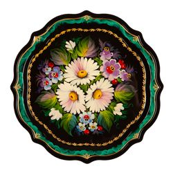 Сувениры из Н.Тагила / Souvenirs from N. Tagil / Tray "Baroque. Daisies", 19 cm