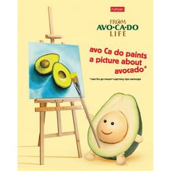 HATBER / Notebook А5, 48 sh., Bracket, cage, cardboard cover, AvoCaDo life / 10 pcs.