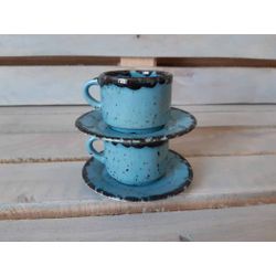 Хорекс / Fincan "Acquamarino" di caffe espresso fincan tabağı ile 12 adet.