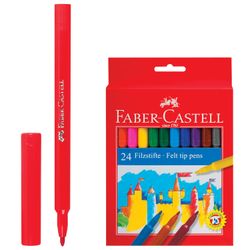 Markers FABER-CASTELL, 24 colors, washable, cardboard packaging, Euro slot