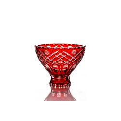 Гусевской Хрустальный завод / Crystal vase for fruit "Victory" small red