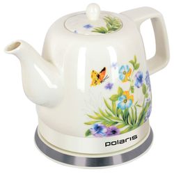 KETTLE POLARIS PWK 1283CCR "Spring", 1.2 liters, 1200 W, closed heating element, ceramics, white
