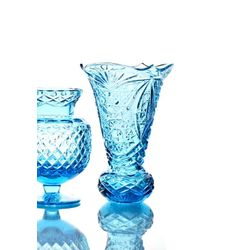 Гусевской Хрустальный завод / Crystal vase for flowers "Melisa" turquoise