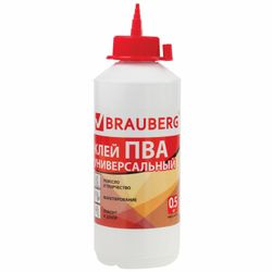 PVA glue BRAUBERG, 0.5 kg, flexible (paper, cardboard, wood)