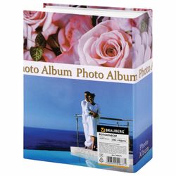 Photo album BRAUBERG on 304 photos 10x15 cm, hard cover, "Romance", blue with pink