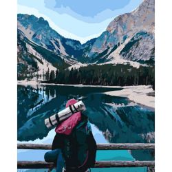 Опт-картина / Pintura por números 40x50 Viagem às montanhas
