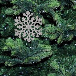 ЗОЛОТАЯ СКАЗКА / Christbaum-Hängedeko "Silber Schneeflocke", SET 6-tlg., 12 cm, Glitzer