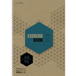 HATBER / Notebook A4 96 sheets, comb, cage, kraft cover, backing, "Graphics" / 8 pcs.