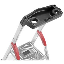 Stepladder L80 ComfortLine 8, step width 13cm, aluminum, with tool tray, Hailo