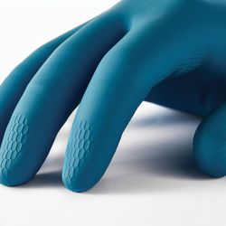 MANIPULA / Latex-neoprene gloves "Union", cotton spraying, size 8-8.5 M, blue / yellow