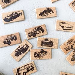 Zartoy / Memori "Retro cars" in a linen bag