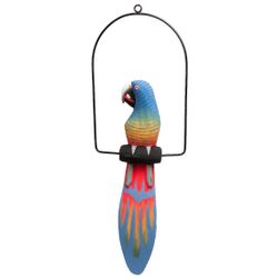 Decor and Gift / Wooden figurine "Parrot on a perch" 50 cm
