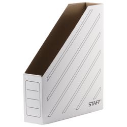 Vassoio verticale per carte (260x320 mm), 75 mm, fino a 700 fogli, cartone microondulato, STAFF, BIANCO