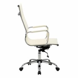 Office chair BRABIX "Energy EX-509", recycled leather, chrome, beige