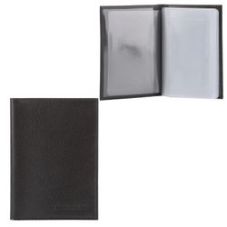 FABULA / Driver's wallet "Largo", genuine leather, embossed, 6 plastic pockets, black