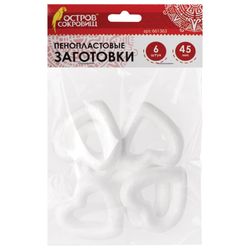 Fogli in gommapiuma per creatività "Cuori ricci", 6 pz., 45 mm, ISOLA DEI TESORI