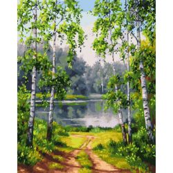 Опт-картина / Malen nach Zahlen 40x50 Straße zum See