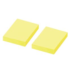 STAFF / Self-adhesive block (stickers) NEON, 38x51 mm, 90 sheets, SET of 2 pieces, yellow