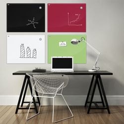 चुंबकीय मार्कर ग्लास बोर्ड (60x80 सेमी), हरा, कार्यालय, "2x3" (पोलैंड)