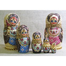 Matryoshka nº 12 "Глафира" 5 bonecos