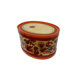 Беломорские узоры / Wooden box with lid "Boretskaya painting" oval 23.5 cm