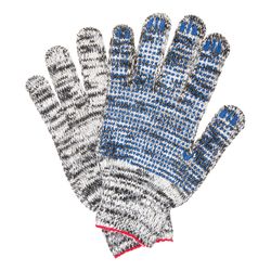 ЛАЙМА / Cotton gloves PROFI, SET 5 PAIRS, grade 7, 60-62 g, 216 tex, PVC-point, MELANGE