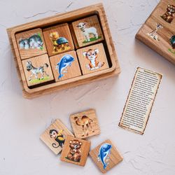 Zartoy / Memori "Animal World" in a wooden box