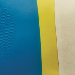 MANIPULA / Latex-neoprene gloves "Union", cotton spraying, size 7-7.5 S, blue / yellow