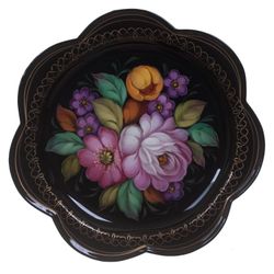 Жостово / Tray, author Plishchenko O. 18 cm