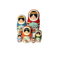 Семеновская роспись / Matryoshka Severyanochka - matryoshka booklet, 5 dolls