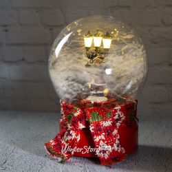 Kaemingk / Musikalische Schneekugel mit Beleuchtung und Schneesturm Netter Weihnachtsmann 18 * 14 cm, Batterien