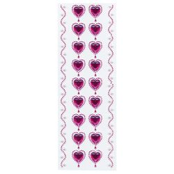 Self-adhesive rhinestones "Purple heart", 8-22 mm, 18 rhinestone + ribbon 2, on a substrate, TREASURE ISLAND
