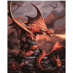 ВанГогВоМне / VanGogVoMne / Paint by number "Fire-breathing dragon" 40x50 cm