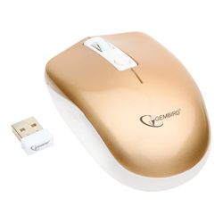 GEMBIRD / Mouse wireless silent MUSW-400-G, 3 buttons + 1 wheel-button, optical, white-gold