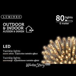 Kaemingk / LED garland filament Volumetric 80 warm white LED lamps 6 m, transparent PVC, controller, IP44