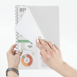 Tampas de plástico para encadernação A3, SET 100 pcs., 200 mícrons, transparente, OFFISMAG