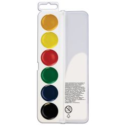 Watercolors "Classic" 6 colors, honey, without a brush, plastic box