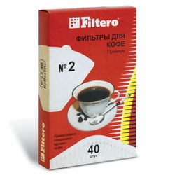 FILTERO PREMIUM No.2 filter for coffee makers, paper, bleached, 40 pieces